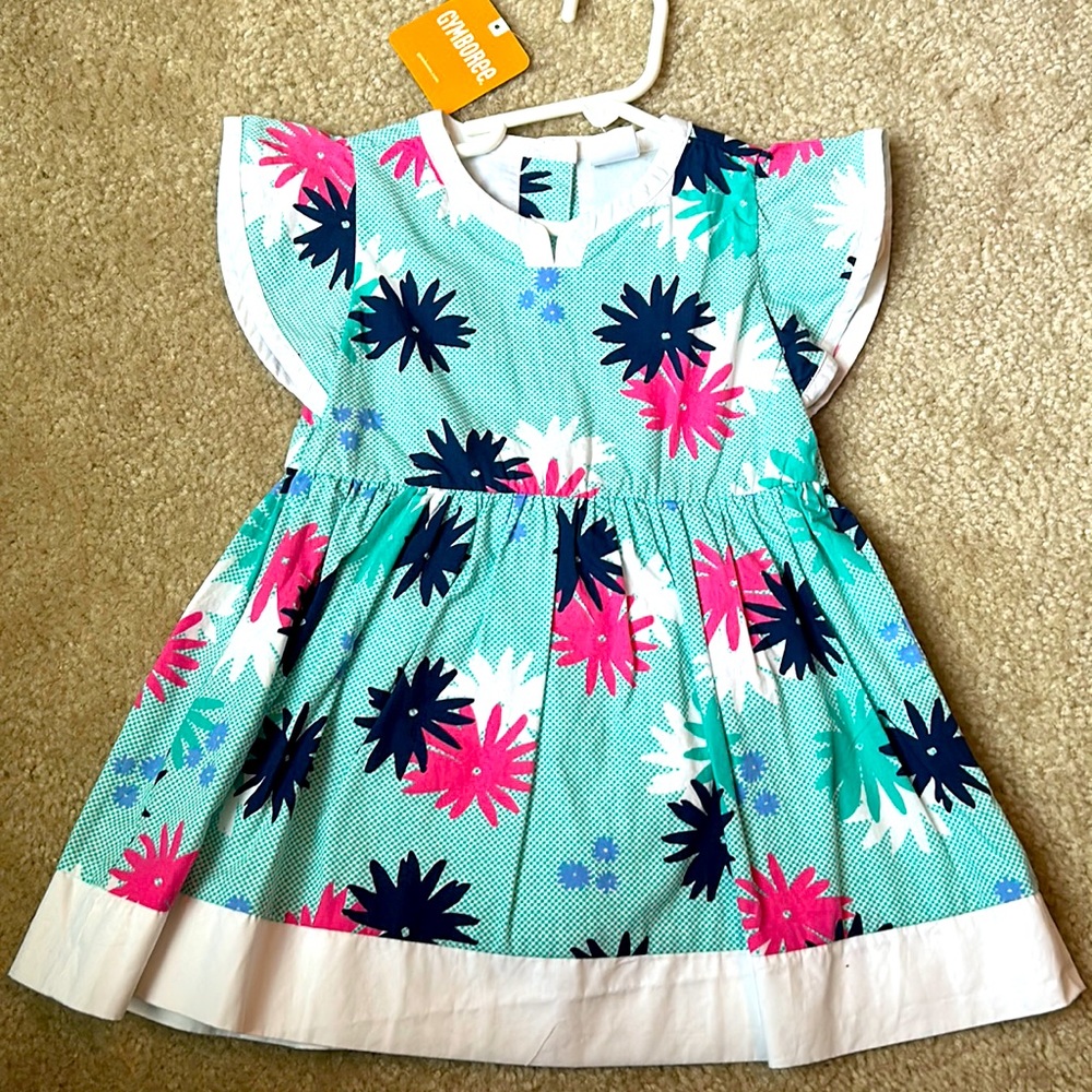 Teal floral dress